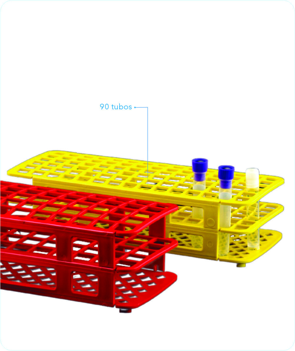 Estante 90 furos para tubo 13mm amarela